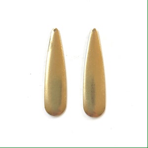 NEW! Elongated Teardrop Brass Pendants, DIY Earring Pieces, Wholesale Brass Gold Connectors, Earring Blanks, Supplies for Earring Making