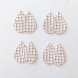 FROSTY WHITE Basket weave fishtail braided leather earring cutout shapes, shapes for earrings, DIY leather earring making shapes - SaLe!