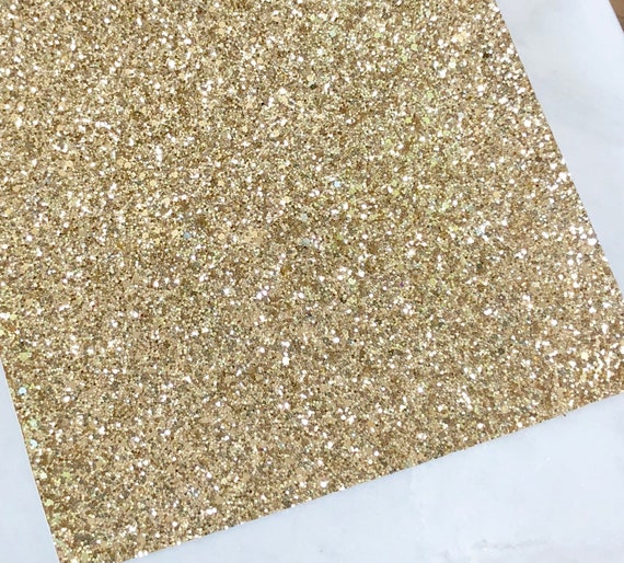 GOLD Premium Chunky Glitter Canvas Sheet 8x11" A4 Size Glitter Sheets, DIY Hair Bow Making Supplies, Vegan leather Glitter material