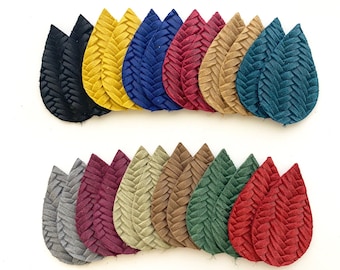 Fall Leather Cut Outs Shapes for DIY Earrings, Leather Teardrop Die Cut Blanks, Wholesale Bulk 2025 Pre-cut Earrings, Fishtail Braided