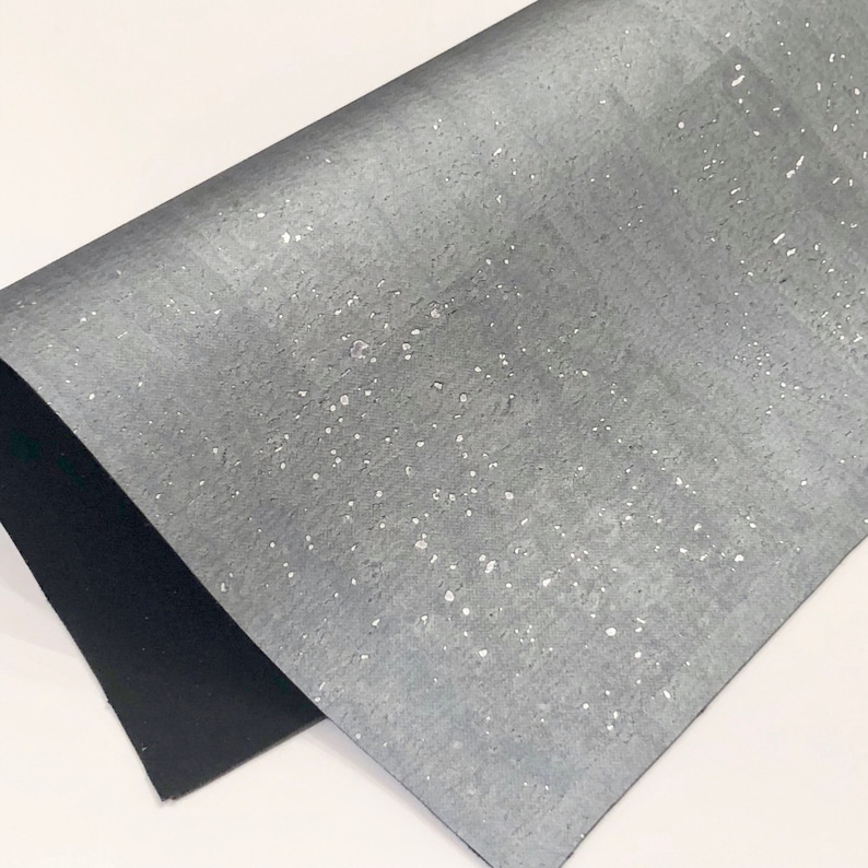 Purses SILVER CAIMAN Alligator skin print fabric 12x12 sheet for DIY Jewelry Hair Bows Leather Alternative All Natural Cork Earrings