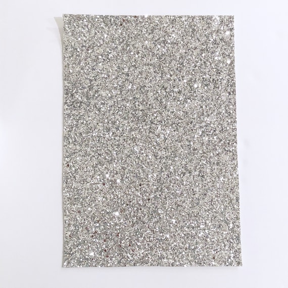 Iridescent White Ice Chunky Glitter Fabric Sheets
