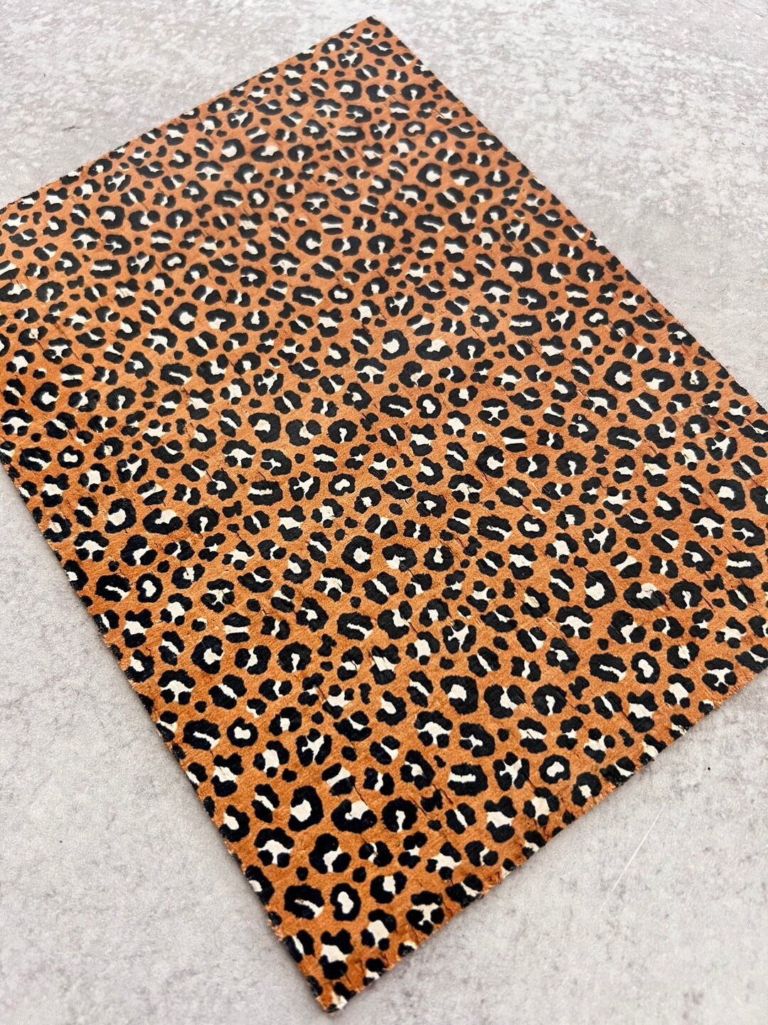Fall Rust Leopard Cheetah Animal Print Leather Backed Cork Sheet for ...
