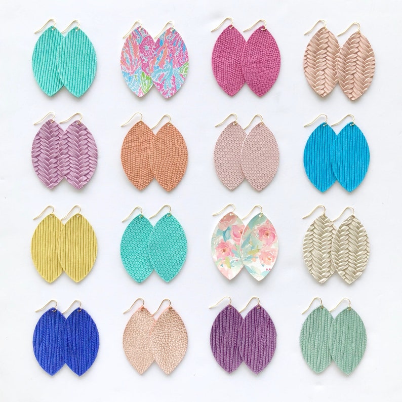 Leather Sheet for Earrings Fall Colors Beehive Embossed Etsy