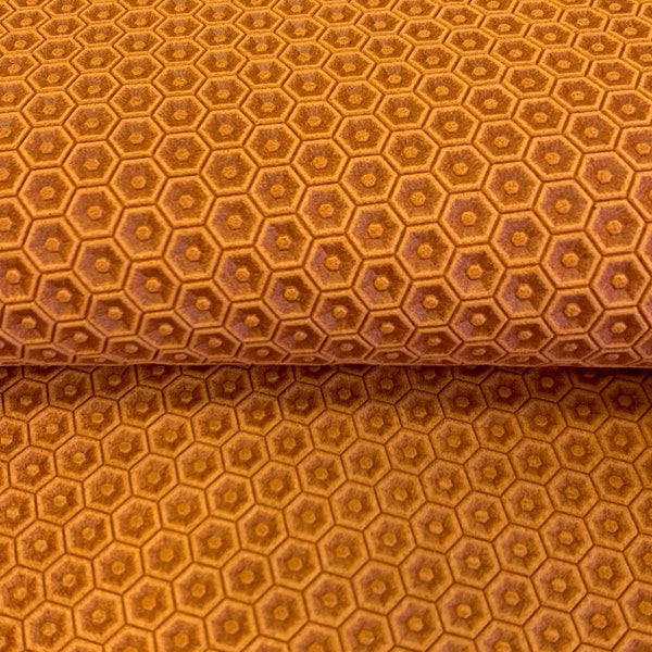 New! PUMPKIN ORANGE BEEHIVE Large Honeycomb Embossed Genuine Leather 12x12" sheet, Cowhide sheet for diy Earrings Shoe Making, supplier