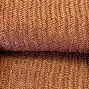 Nuovo! RUST Color Pelle genuina intrecciata 12x12&quot; foglio, tessuto in pelle fishtail, pelle all&#39;ingrosso, pelle goffrata per orecchini fai-da-te, autunno
