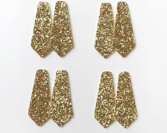 Gold Chunky Glitter Faux Leather Teardrop Shapes for Earrings, 4 Pairs Leather Tear drop Dangle Shapes, Earring Supplies Making