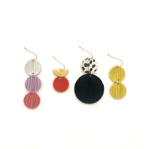 Colorful Prints TINY CIRCLE Leather Backed Cork Earring Blanks, .75" DIY Wholesale Earring Pendant Discs Circles, Leopard, Floral, Abstract image 9