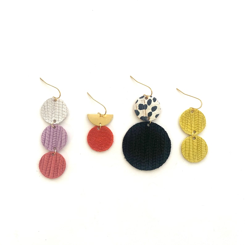 Colorful Prints TINY CIRCLE Leather Backed Cork Earring Blanks, .75" DIY Wholesale Earring Pendant Discs Circles, Leopard, Floral, Abstract image 9