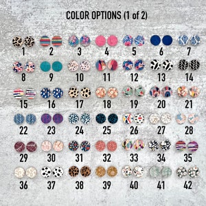 Colorful Prints TINY CIRCLE Leather Backed Cork Earring Blanks, .75" DIY Wholesale Earring Pendant Discs Circles, Leopard, Floral, Abstract image 2