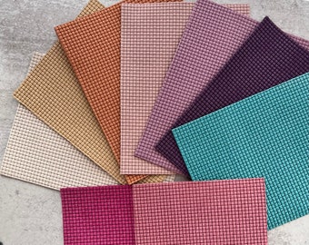 Hoja de cuero genuino Basketweave para aretes, cuero a granel al por mayor para colgantes de aretes de bricolaje, avena de otoño, cuero blanco, rosa púrpura