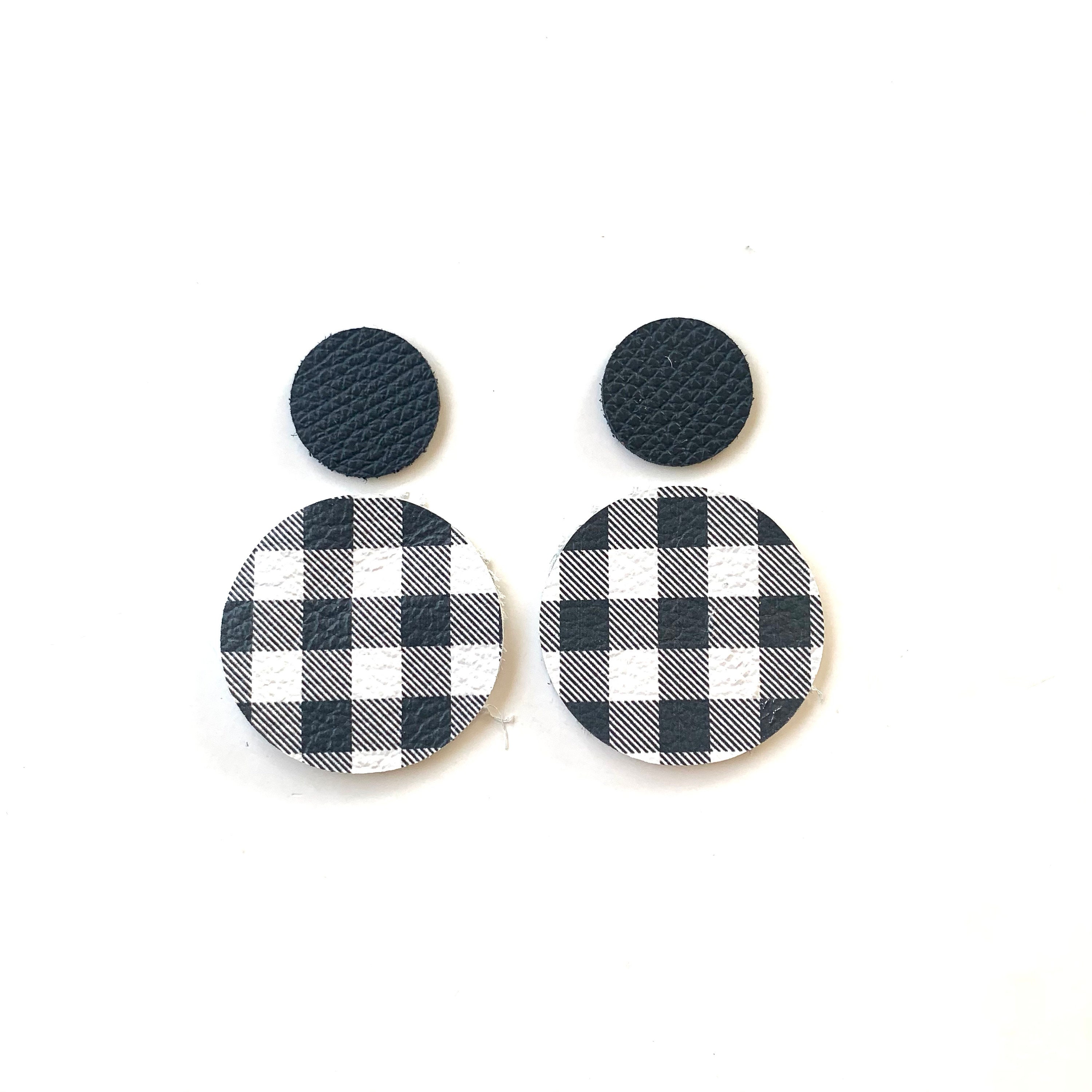 Red and Black Buffalo Plaid With Black Luxe Double Circle Etsy