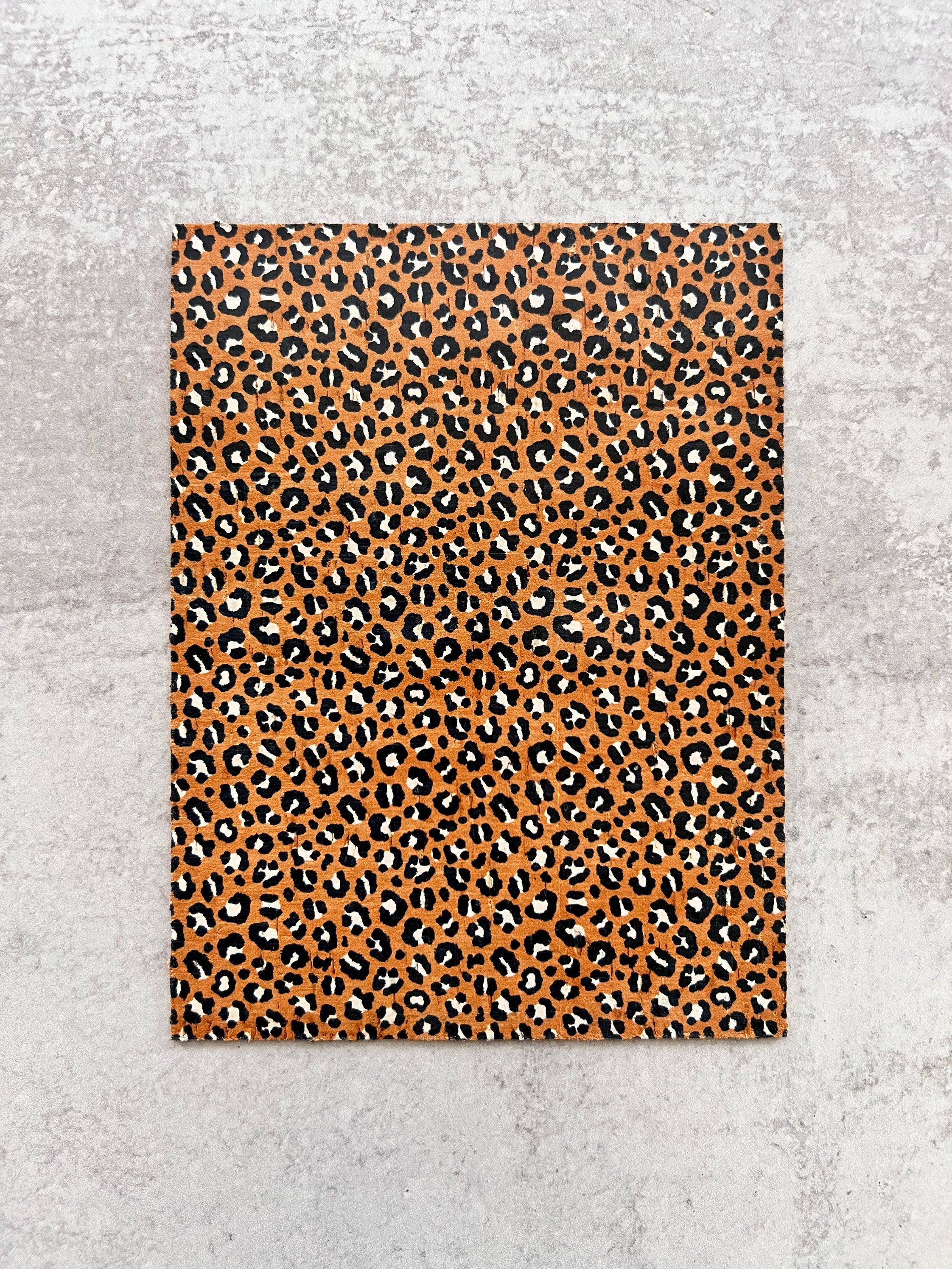 Fall Rust Leopard Cheetah Animal Print Leather Backed Cork Sheet for ...