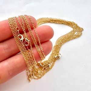 Gold 18&quot; Finished Necklace Chains for Jewelry Making, Gold Plated Chains Jewelry Findings, Wholesale Chains, Bulk Chains, USA Supplier