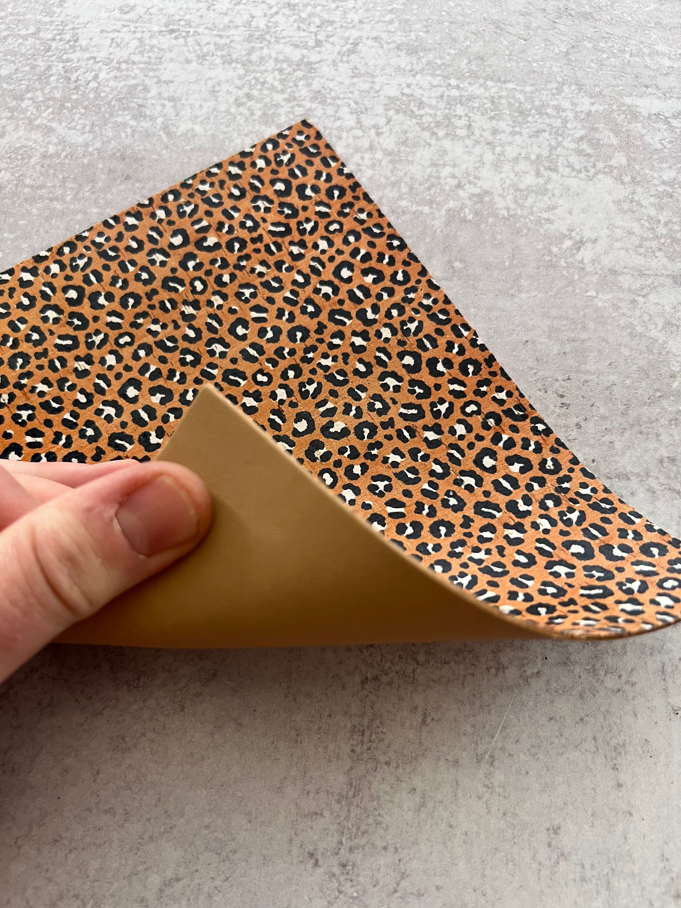 Fall Rust Leopard Cheetah Animal Print Leather Backed Cork Sheet for ...