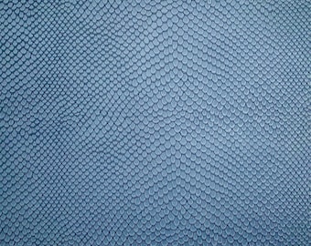 DENIM BLUE Snakeskin Genuine Leather 12x12" sheet, Fishscale Leather Fabric, Wholesale leather, Leather for Earrings, Purses, accessories