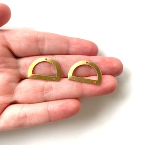 NEW! Half Circle Brass Pendants, DIY Earring Pieces, Wholesale Brass Gold Connectors, Earring Blanks, Supplies for Earring Making