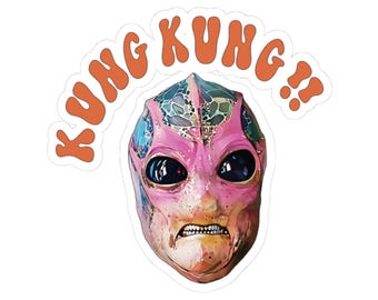 Resident Alien - Kung Kung Funny Cartoon Drawing TV Show Quotes Merchandise Kiss-Cut Sticker Gifts (Ships from USA, takes 7-14 days)