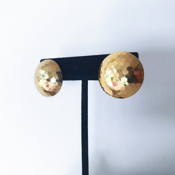 vintage earrings golden earrings clip on earring … - image 1
