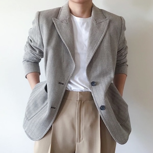 vintage blazer Michael Kors blazer double chested double breasted fitted jacket classic design striped minimalist capsule wardrobe size M