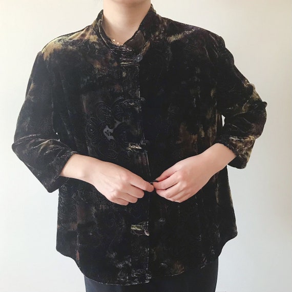 vintage velvet blouse velvet duster velvet shirt … - image 2