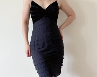 vestido de seda vintage vestido midi lbd vestido preto curto vestido camisola dos anos 90 vestido preto minimalista em camadas vestido de veludo para coquetel e encontro noturno
