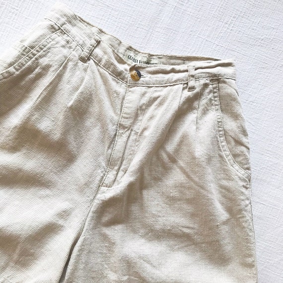 vintage shorts linen shorts 90s high waist shorts… - image 3