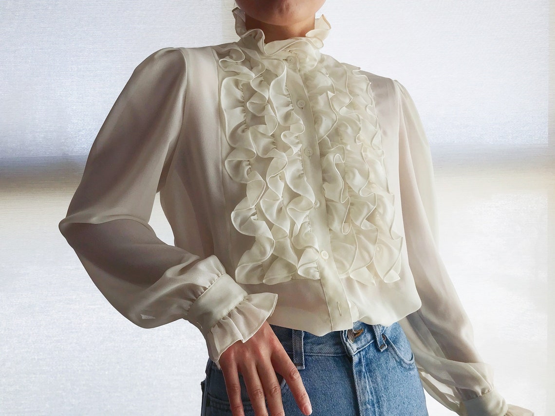 vintage blouse white