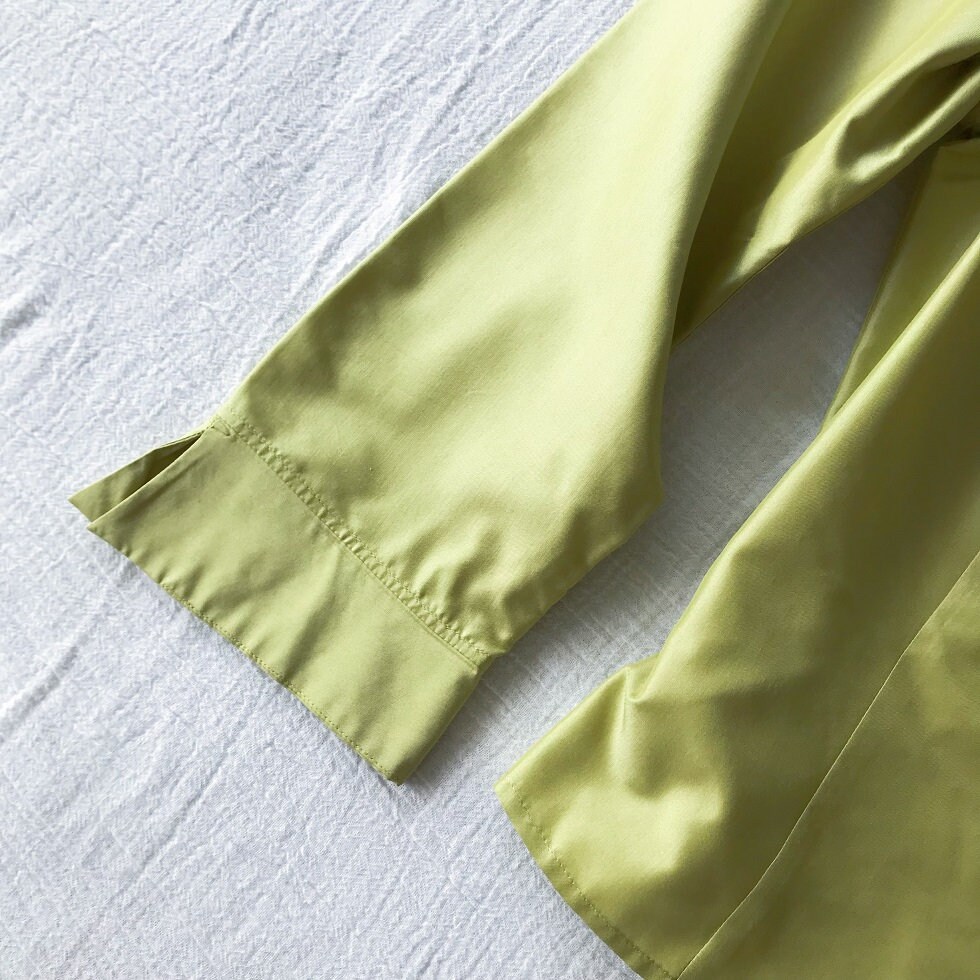 Vintage Silk Blouse Silk Shirt Green Satin Metallic Silk Top