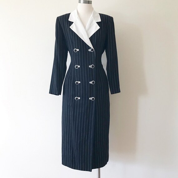 vintage dress striped dress double chested double… - image 5