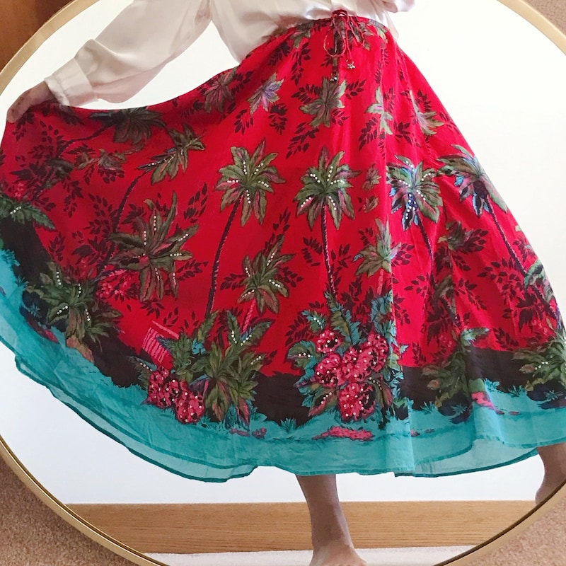 Stripe Cotton Circle Skirt main image 0