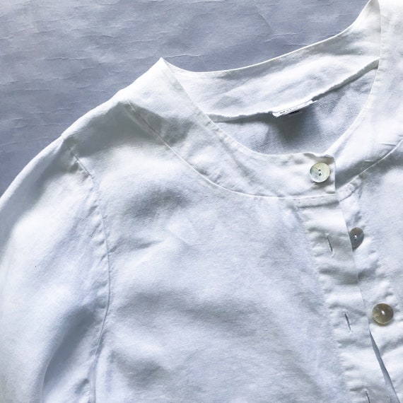 vintage linen blouse white linen linen jacket lin… - image 6