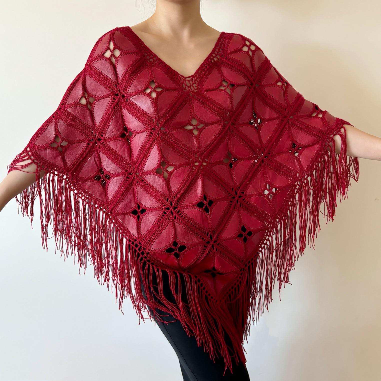 Retro Leather Poncho - Etsy