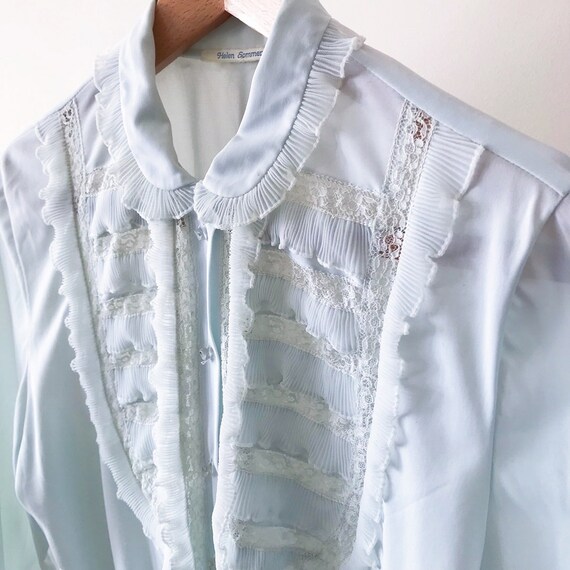 vintage blouse vintage shirt vintage top lace ruf… - image 4