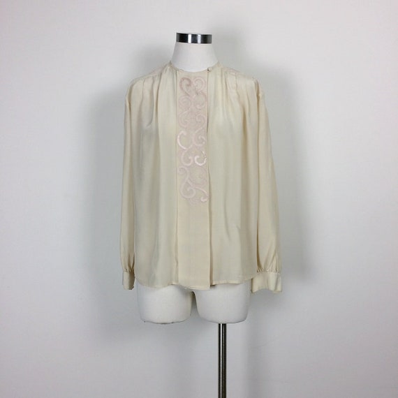 vintage silk blouse minimalist silk top silk shir… - image 5