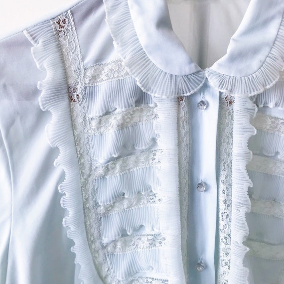 vintage blouse vintage shirt vintage top lace ruf… - image 5