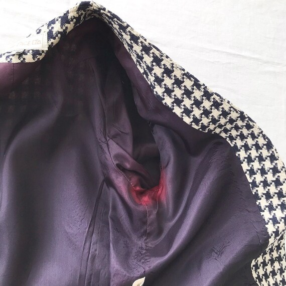 Vintage silk blazer silk tweed houndstooth blazer… - image 9