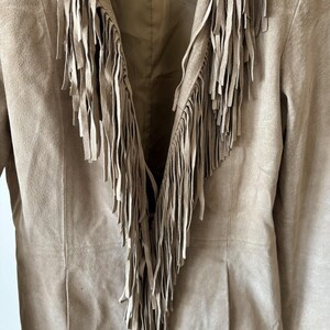vintage jacket fringe suede jacket leather jacket suede jacket 90s retro vintage style leather coat suede coat trench coat size S image 13