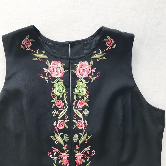 vintage silk shirt silk top embroidered floral si… - image 8