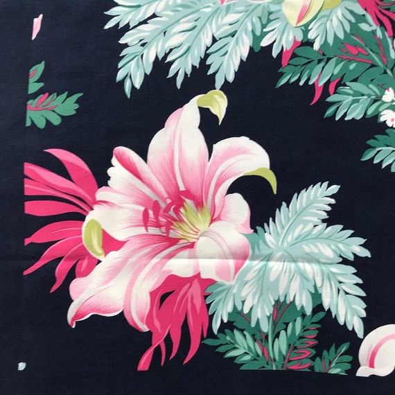 vintage silk scarf floral scarf lily silk scarf n… - image 7