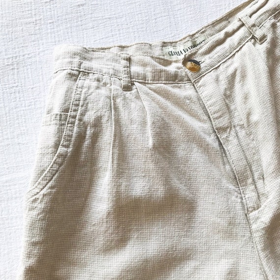 vintage shorts linen shorts 90s high waist shorts… - image 2