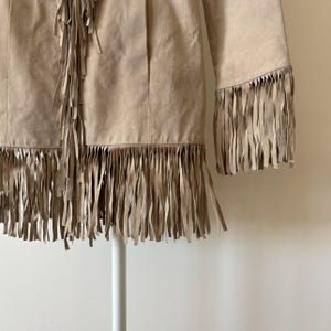 vintage jacket fringe suede jacket leather jacket suede jacket 90s retro vintage style leather coat suede coat trench coat size S image 9