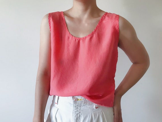 vintage silk tank top silk shirt silk blouse slee… - image 3