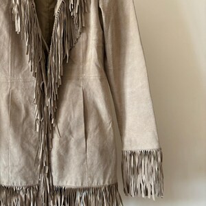 vintage jacket fringe suede jacket leather jacket suede jacket 90s retro vintage style leather coat suede coat trench coat size S image 10