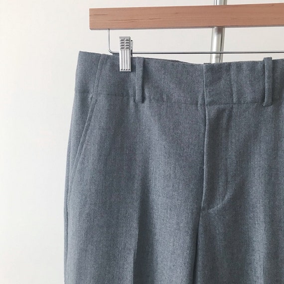 vintage wool pants high waist minimalist gray wid… - image 4