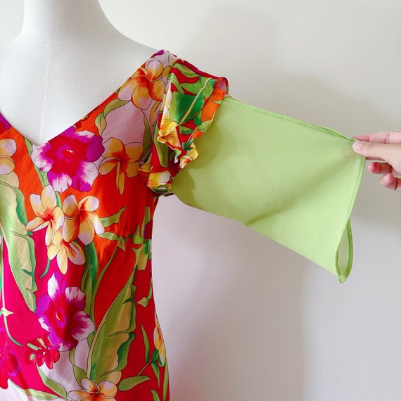 Vintage Dress Floral Dress Silk Dress Lauren Ralph Lauren