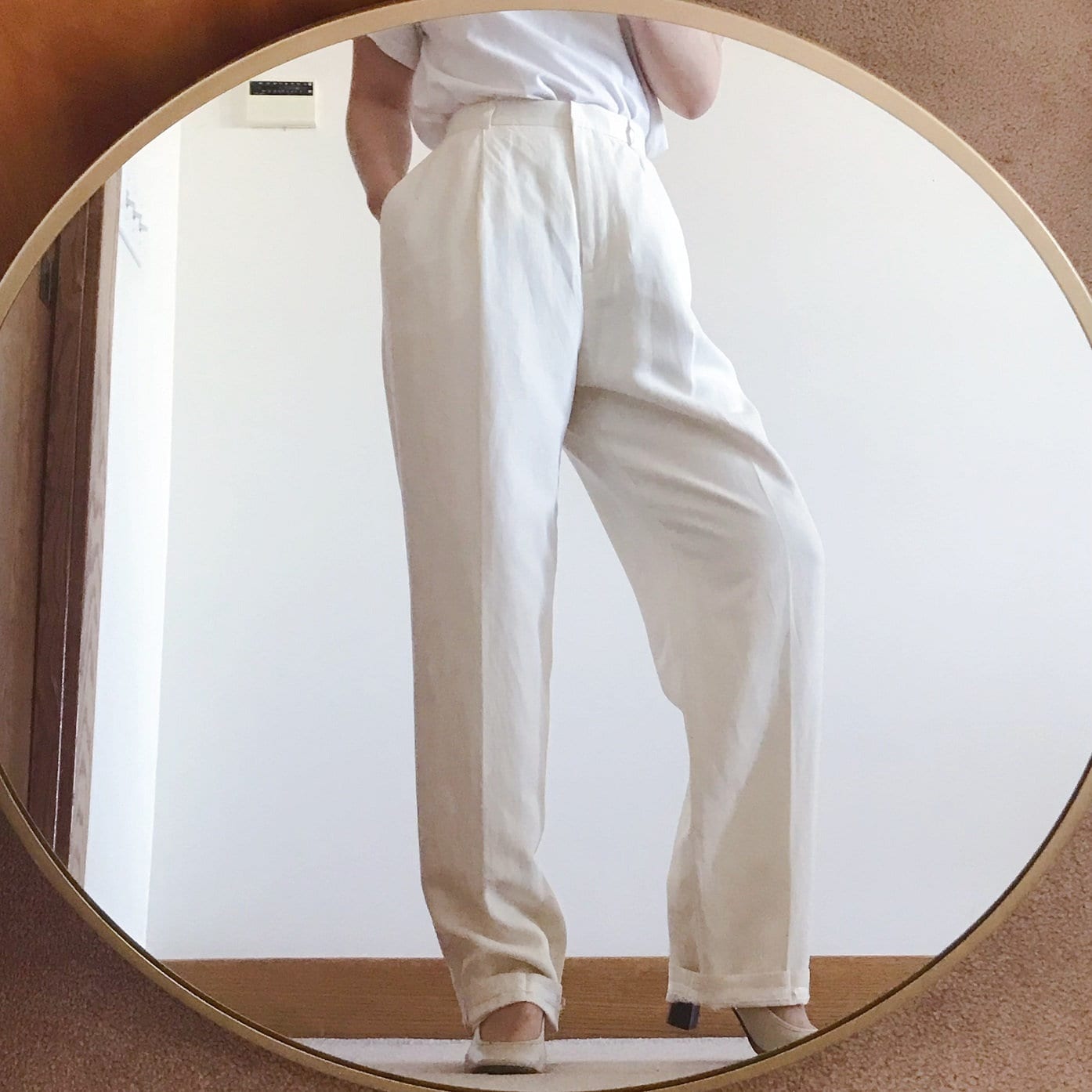Vintage Silk Pants Silk Slacks Linen Trousers Minimalist High