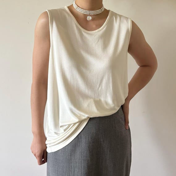 ebure Silk Cotton Knit Sleeveless Top