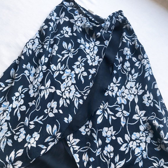 vintage silk skirt floral midi skirt minimalist m… - image 9