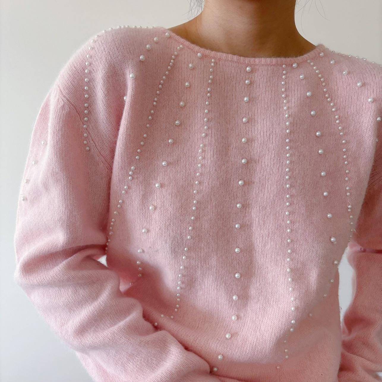 Pink Pearl Sweater Etsy